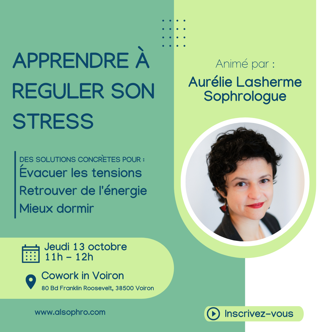 Atelier apprendre à réguler son stress le 13 octobre à 11h