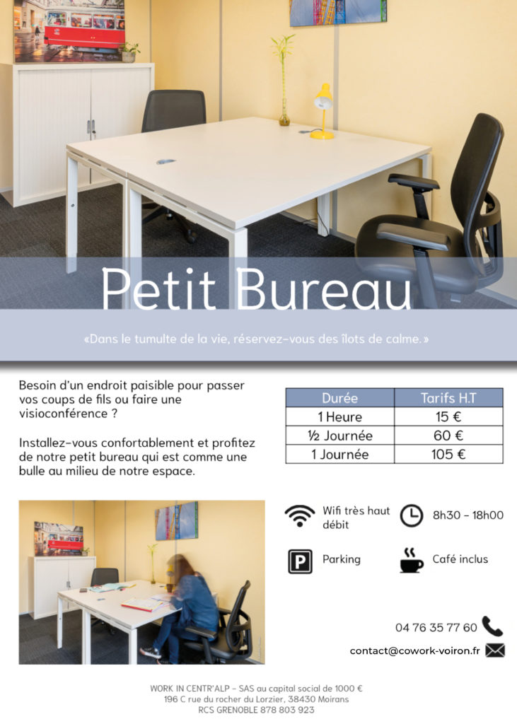 Fiche informative petit bureau Work in Centr'Alp