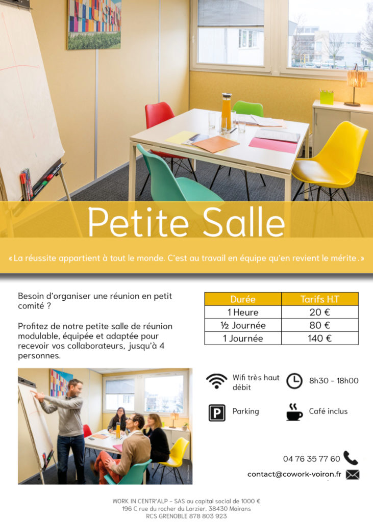 Fiche informative petite salle Work in Centr'Alp