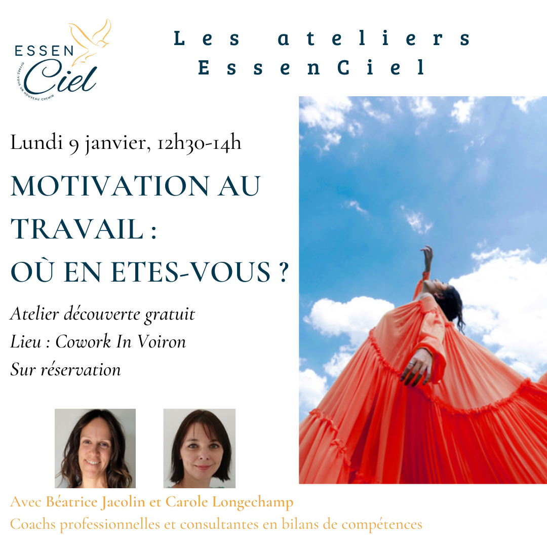 Atelier : les motivations au travail le lundi 9 janvier à 12h30