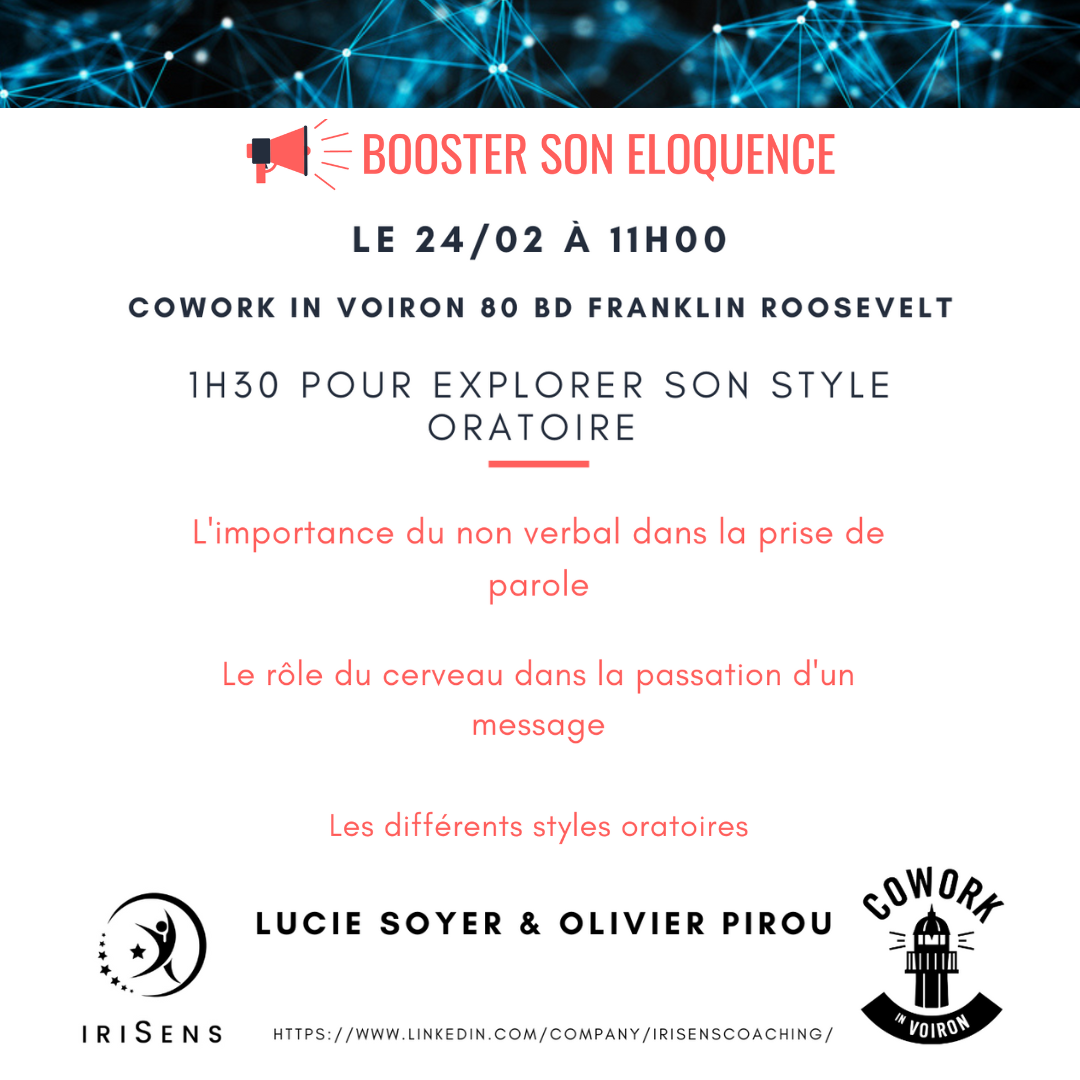 Atelier booster son éloquence el 24 février à 11h